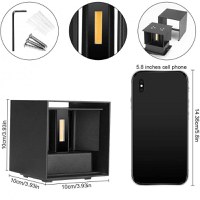 Aplica Exterior Techstar® LED Light CUBE , Putere 6W, A+, Rezistenta la Apa si Praf, Alb Cald, 3000K, Aluminiu, Negru - 12