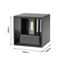 Aplica Exterior Techstar® LED Light CUBE , Putere 6W, A+, Rezistenta la Apa si Praf, Alb Cald, 3000K, Aluminiu, Negru - 9
