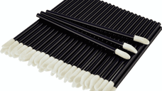 Aplicatoare pentru gene si buze, cu microfibre, 50 bucati