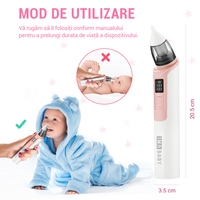 Aspirator nazal electric IMA Baby pentru bebelusi si copii silentios, 6 Trepte de Aspirare, Portabil, cu USB, 500mAh - 5