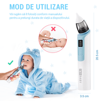 Aspirator nazal electric IMA Baby pentru bebelusi si copii silentios, 6 Trepte de Aspirare, Portabil, cu USB, 500mAh - 5