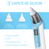 Aspirator nazal electric IMA Baby pentru bebelusi si copii silentios, 6 Trepte de Aspirare, Portabil, cu USB, 500mAh - 6