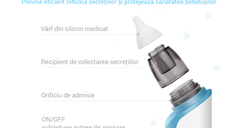 Aspirator nazal electric IMA Baby pentru bebelusi si copii silentios, 6 Trepte de Aspirare, Portabil, cu USB, 500mAh