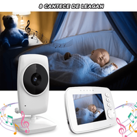 Baby Monitor pentru bebelusi,Sistem Monitorizare Video si Audio Wireless, Raza 300 m, Ecran de 3,2 inch, temperatura - 8