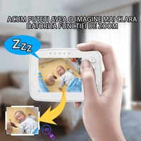 Baby Monitor pentru bebelusi,Sistem Monitorizare Video si Audio Wireless, Raza 300 m, Ecran de 3,2 inch, temperatura - 3