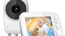 Baby Monitor pentru bebelusi,Sistem Monitorizare Video si Audio Wireless, Raza 300 m, Ecran de 3,2 inch, temperatura