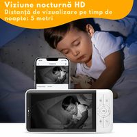 Baby Monitor WiFi 2in1 cu Aplicatie telefon, Camera Audio-Video Multi View, VisionHub®, Ecran UltraHD 1080P de 5inch - 5