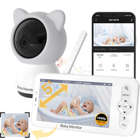 Baby Monitor WiFi 2in1 cu Camera Audio-Video Multi View, UltraHD/5” Night Vision, Aplicatie Telefon, Rotire 355°/90° - 9