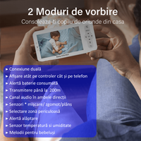 Baby Monitor WiFi 2in1 cu Camera Audio-Video Multi View, UltraHD/5” Night Vision, Aplicatie Telefon, Rotire 355°/90° - 3