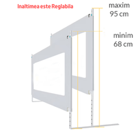 Bariera protectie pat HappyKID culisanta XXL 180 cm Baby Bear, inaltime reglabila 68-98 cm - 3