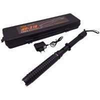 Baston cu electrosoc extensibil IdeallStore®, X10 Rogue, negru, full metalic, 49 cm, cutie transport - 1