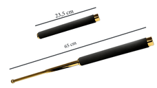 Baston telescopic 65 cm auriu husa cadou