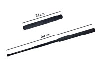 Baston telescopic din otel, negru, 60 cm, 3 sectiuni, husa cadou - 5