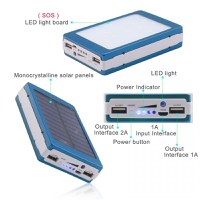 Baterie externa - Power Bank MRG P-187, 20000mAh, Incarcare Solara, Lanterna 20 LED - 3