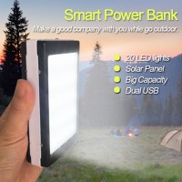 Baterie externa - Power Bank MRG P-187, 20000mAh, Incarcare Solara, Lanterna 20 LED - 5