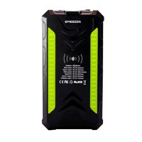 Baterie externa solara A+ Emeszon® 36000 mAh Type C USB 3A, incarcare wireless, IP66, LED, Quick Charge 3.0, negru-verde - 3