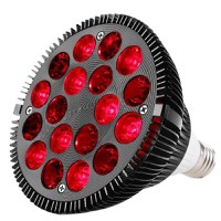 Bec terapeutic cu lumina infrarosie GlowforHome, vindecare leziuni, 18 LED-uri 660 nm, 850nm infrarosu, dulie E27, negru - 1