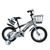 Bicicleta Go Kart 658, 16 inch, pentru copii, 4-6 ani, roti ajutatoare, suport si bidon apa, cosulet, argintiu - 1
