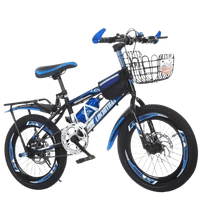 Bicicleta Go Kart Super Sport 20 inch 7 viteze, frana disc, pentru 5-9 ani, cu borseta, bidon apa, negru cu albastru - 2