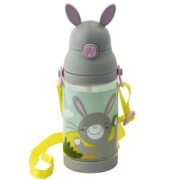 Bidon cu pai AMBITION JUNIOR Orsi, 420ml, tip gentuta pentru copii, design iepuras - 1