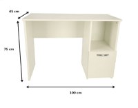 Birou Boston, alb, 90x45x75 cm - 3