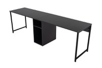 Birou de studiu, Hanah Home, pal melaminat, antracit si negru, 240x60x74 cm - 1