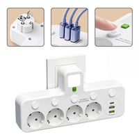 Bloc Multipriza / Priza Multipla 2500W, 4 Prize Schuko + 2 USB-A + 1 USB-C, Alb - 1