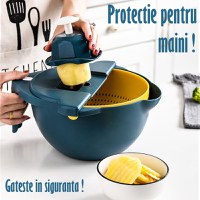 Bol Multifunctional 9 in 1 cu 6 Atasamente razatoare, Aparat de decojit inclus, Functie strecuratoare - 10
