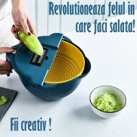 Bol Multifunctional 9 in 1 cu 6 Atasamente razatoare, Aparat de decojit inclus, Functie strecuratoare - 1