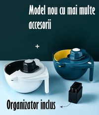 Bol Multifunctional 9 in 1 cu 6 Atasamente razatoare, Aparat de decojit inclus, Functie strecuratoare - 8