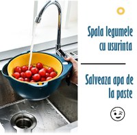 Bol Multifunctional 9 in 1 cu 6 Atasamente razatoare, Aparat de decojit inclus, Functie strecuratoare - 6