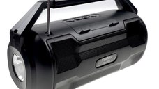 Boxa portabila bass cu lanterna, incarcare solar si electric , culoare: negru