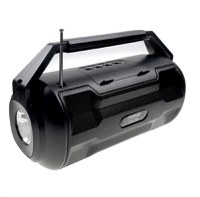 Boxa portabila bass cu lanterna, incarcare solar si electric , culoare: negru - 1