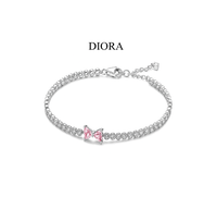 Bratara Diora, din Argint, cu Fundita Roz - 4