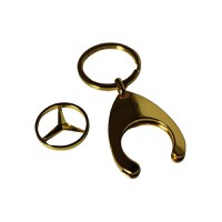 Breloc de chei IdeallStore, Gold Mercedes, 7.5 cm, metal, auriu - 1