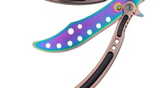 Briceag de antrenament IdeallStore, Rainbow Madness, 24 cm, teaca inclusa