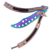 Briceag de antrenament IdeallStore, Rainbow Madness, 24 cm, teaca inclusa - 1