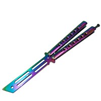 Briceag de antrenament, model fluture, Rainbow Stylish, 23.5 cm, multicolor, husa inclusa - 3