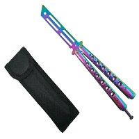 Briceag de antrenament, model fluture, Rainbow Stylish, 23.5 cm, multicolor, husa inclusa - 4
