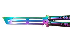 Briceag de antrenament, model fluture, Rainbow Stylish, 23.5 cm, multicolor, husa inclusa