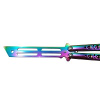 Briceag de antrenament, model fluture, Rainbow Stylish, 23.5 cm, multicolor, husa inclusa - 1