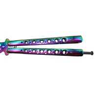 Briceag de antrenament, model fluture, Rainbow Stylish, 23.5 cm, multicolor, husa inclusa - 2