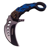 Briceag de vanatoare IdeallStore®, Blue Hell Rider, model karambit, 17 cm, albastru - 5