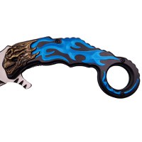 Briceag de vanatoare IdeallStore®, Blue Hell Rider, model karambit, 17 cm, albastru - 2