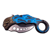 Briceag de vanatoare IdeallStore®, Blue Hell Rider, model karambit, 17 cm, albastru - 6