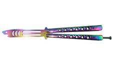 Briceag fluture, antrenament, Shark Dinasty, otel inoxidabil, multicolor, 24 cm