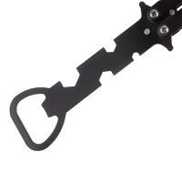 Briceag fluture de antrenament IdeallStore, model deschizator capace, At Your Service, negru, 20.5 cm - 5