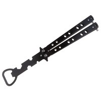 Briceag fluture de antrenament IdeallStore, model deschizator capace, At Your Service, negru, 20.5 cm - 7