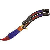 Briceag fluture de antrenament IdeallStore®, Tri-Elements, otel inoxidabil, 24.5 cm, multicolor - 2
