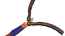 Briceag fluture de antrenament IdeallStore®, Tri-Elements, otel inoxidabil, 24.5 cm, multicolor